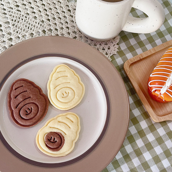 スマイルサザエパンクッキーカッターセット/ カフェクッキー型/ 製菓製パン焼き菓子スタンプ 6枚目の画像