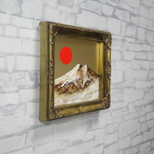 油絵 油彩 油彩画 絵 絵画 ミニ絵画【黄金富士山】 絵画 HR 通販
