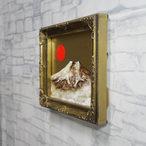 油絵 油彩 油彩画 絵 絵画 ミニ絵画【黄金富士山】 絵画 HR 通販