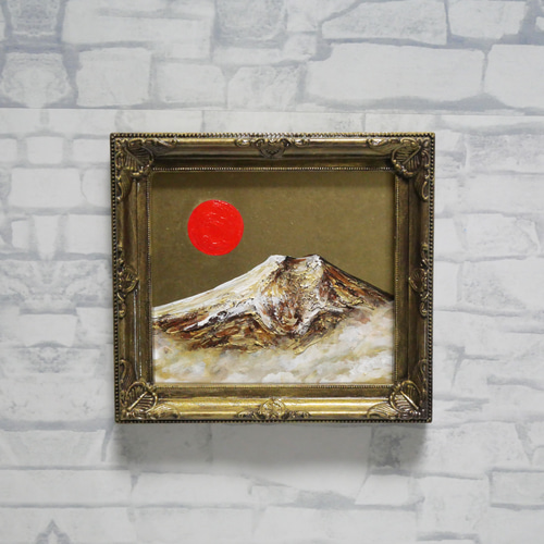 油絵 油彩 油彩画 絵 絵画 ミニ絵画【黄金富士山】 絵画 HR 通販