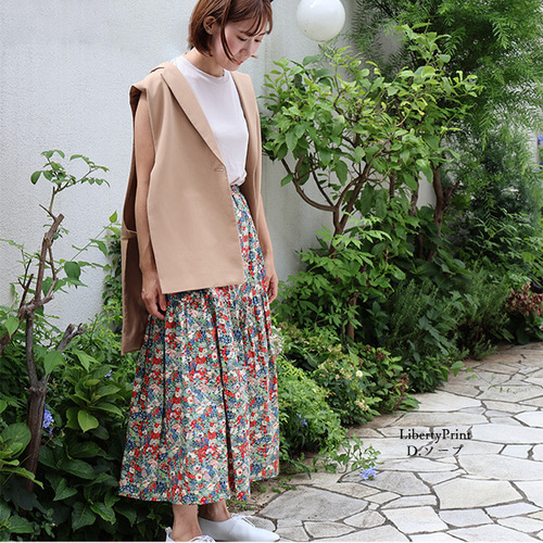リバティプリント《切替ギャザースカート》11種類から選べる柄