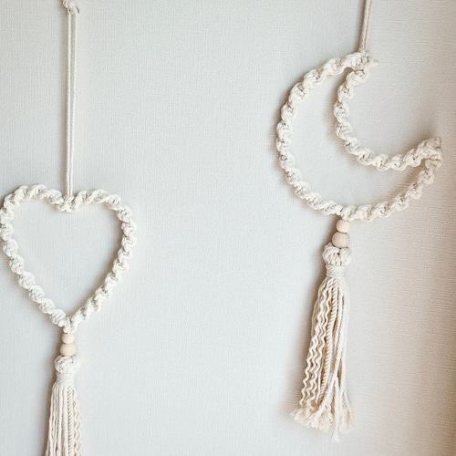 月のマクラメタペストリー☽◌ ムーンタペストリー マクラメ タッセル