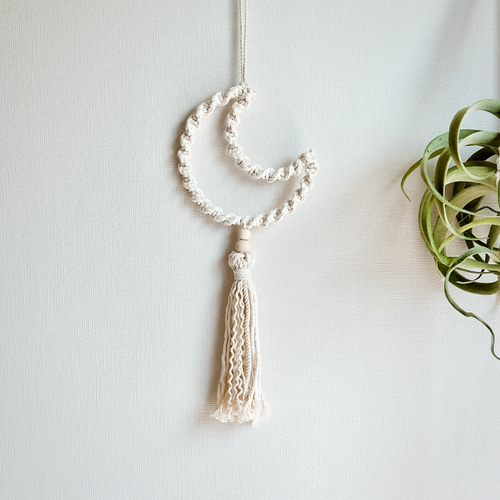 月のマクラメタペストリー☽◌ ムーンタペストリー マクラメ タッセル