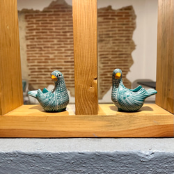 メキシコ/アマテナンゴ焼き】アマテナンゴ村の鳥の花器S（グリーン