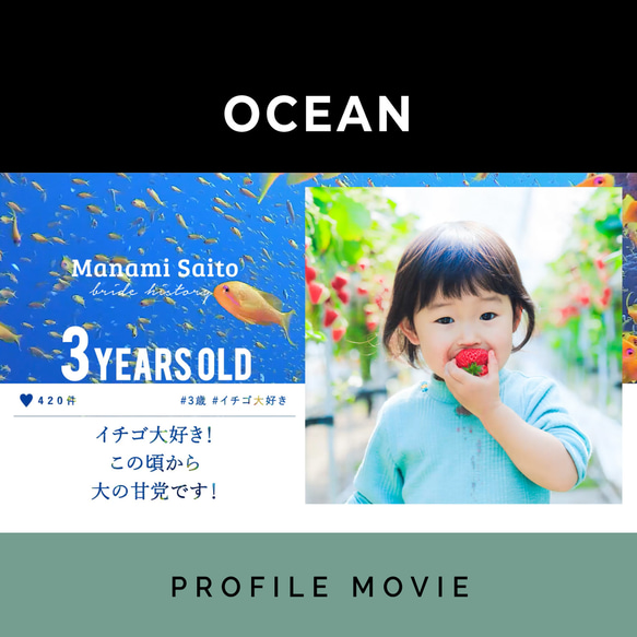 結婚式プロフィールムービー「OCEAN」海が見える結婚式場やサマーウェディング、海がテーマの花嫁におすすめ! 1枚目の画像