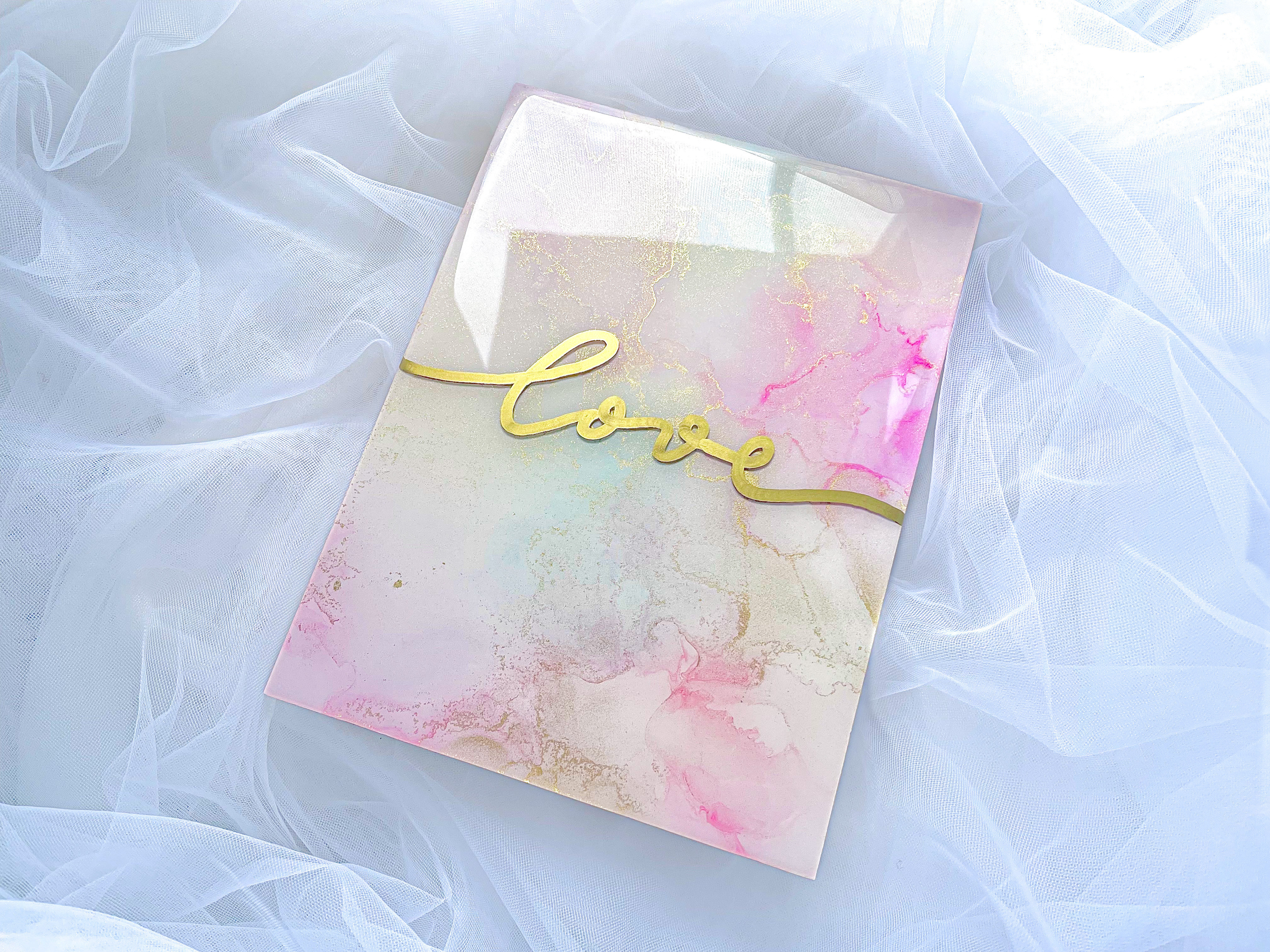 アウトレットsale‼︎一言メッセージ/love/アルコールインクアート/インテリアパネル