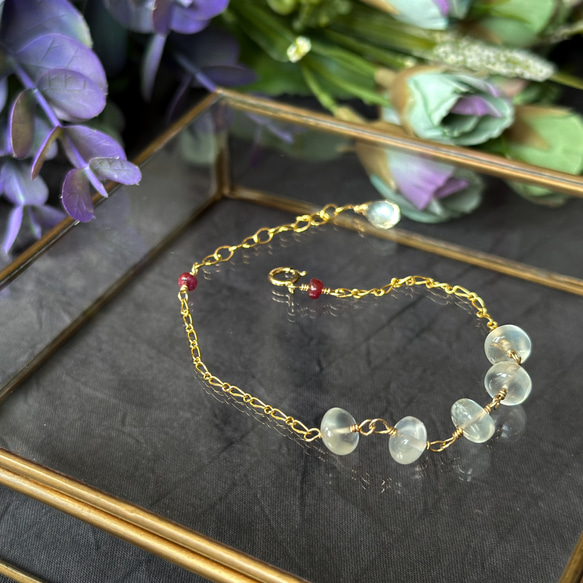 ムーンストーン ルビー ブレスレット 【公式通販】