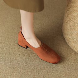 23 秋冬新款女士真皮鞋時尚獨特鞋高跟鞋 22 厘米-25 厘米 2 色 #828⭐免運費⭐ 第7張的照片