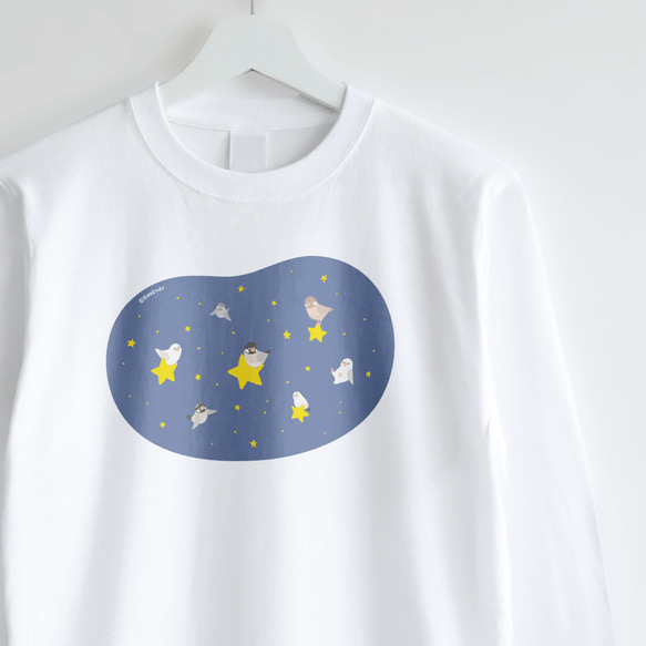 長袖Tシャツ（天体観測 / 文鳥） 1枚目の画像