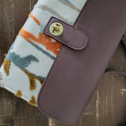 秋色のジャガード織り　お財布ショルダーバッグ 7枚目の画像