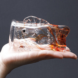 端午の節句【こいのぼり 赤】手作り Glass Studio Uka yamanokami-307 20KOI-2 7枚目の画像