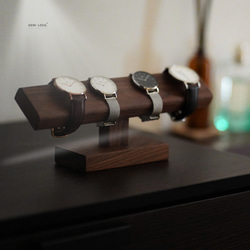 木製 時計スタンド 腕時計収納 ウォールナット材 4-6本収納可能 6枚目の画像