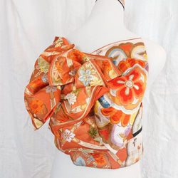 作り帯 振袖祝い帯 アンティーク 王宮大華文織り出し 河村織物謹製