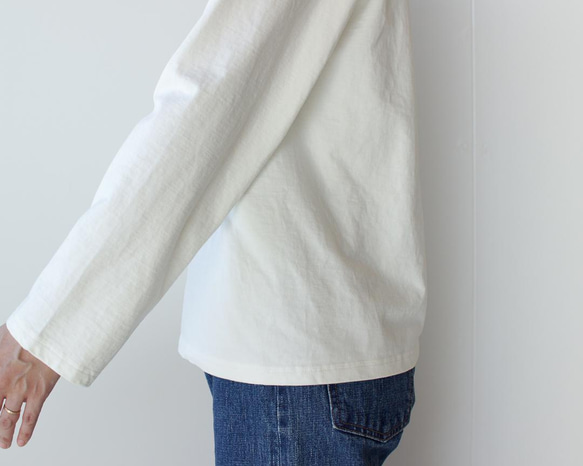 pablo cotton/center back long sleeve t /white 5枚目の画像