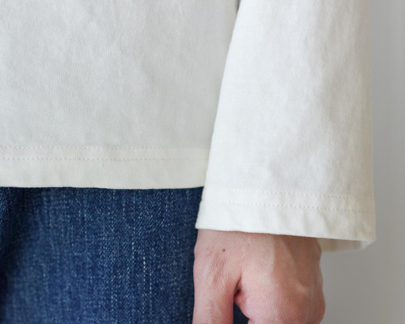 pablo cotton/center back long sleeve t /white 9枚目の画像