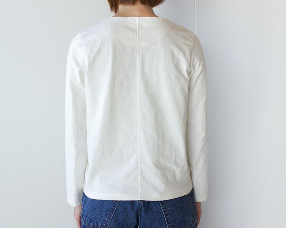 pablo cotton/center back long sleeve t /white 3枚目の画像