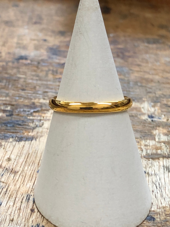 K24 純金　幅2.5mm 甲丸リング　指輪　シンプルリング　メンズリング　レディースリング 1枚目の画像