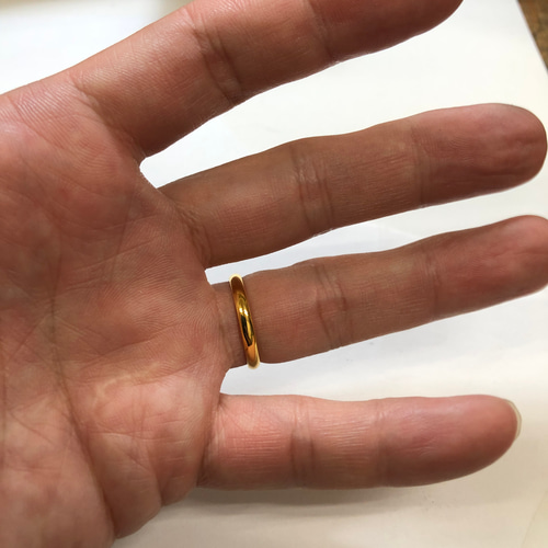 K24 純金 幅2.5mm 甲丸リング 指輪 シンプルリング メンズリング K24 純金 幅2.5mm 甲丸リング 指輪 シンプルリング メンズリング