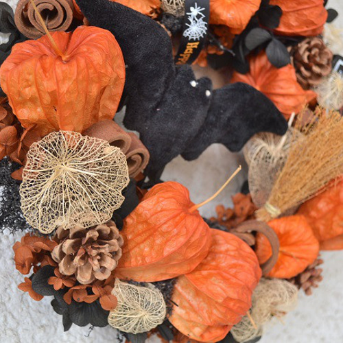 ほおずきとコウモリのハロウィンwreath リース cosy 通販 16519414