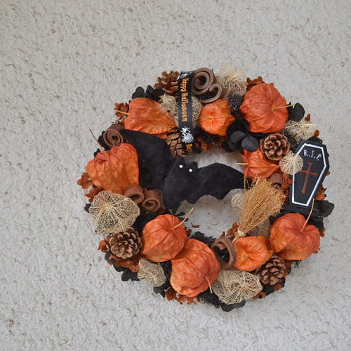 ハロウィンリース 楽天市場】ハロウィン 花輪 造花 ハロウィンリース 枯れ枝 リース