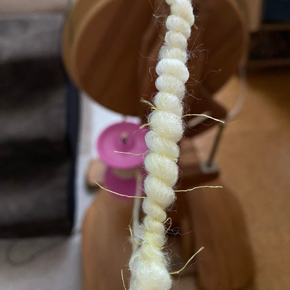 tenna + ひよこのようなアートヤーン textured yarn 手つむぎ毛糸 手紡ぎ糸 約10g　#5056 6枚目の画像