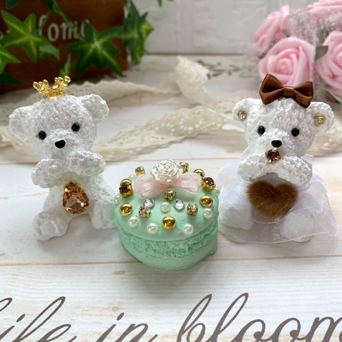 プレゼントにも♡イニシャルくまさんプレート♡アロマストーン