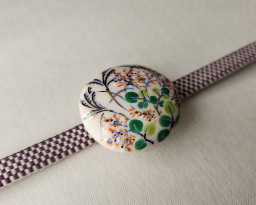 帯留 (陶器)萩とススキ 帯留め oumi 通販 16520049｜Creema