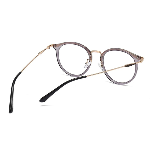 ラウンド型フレーム｜グレー×ゴールド｜近視用・乱視用・老眼鏡・だて