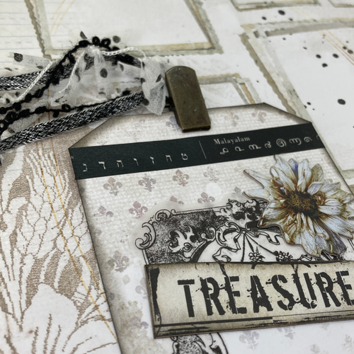 コラージュ アンティーク タグ【TREASURE】 メッセージカード atelier