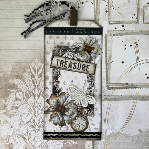 コラージュ アンティーク タグ【TREASURE】 メッセージカード atelier