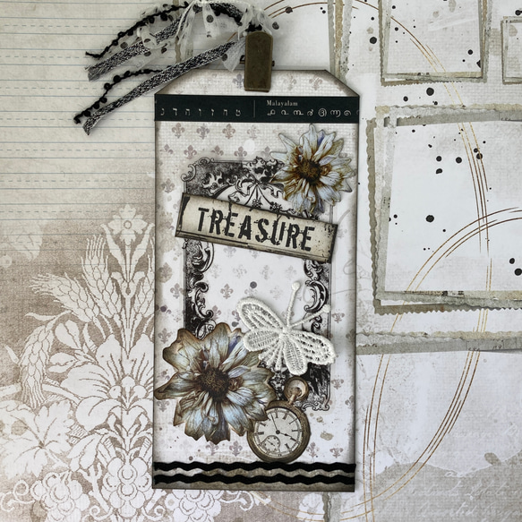コラージュ アンティーク タグ【TREASURE】 アンティーク タグ