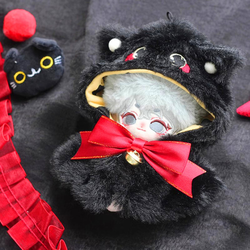 10/20cmぬいぐるみ服 着せ替えぬいぐるみ 黒猫ちゃんマント ぬい
