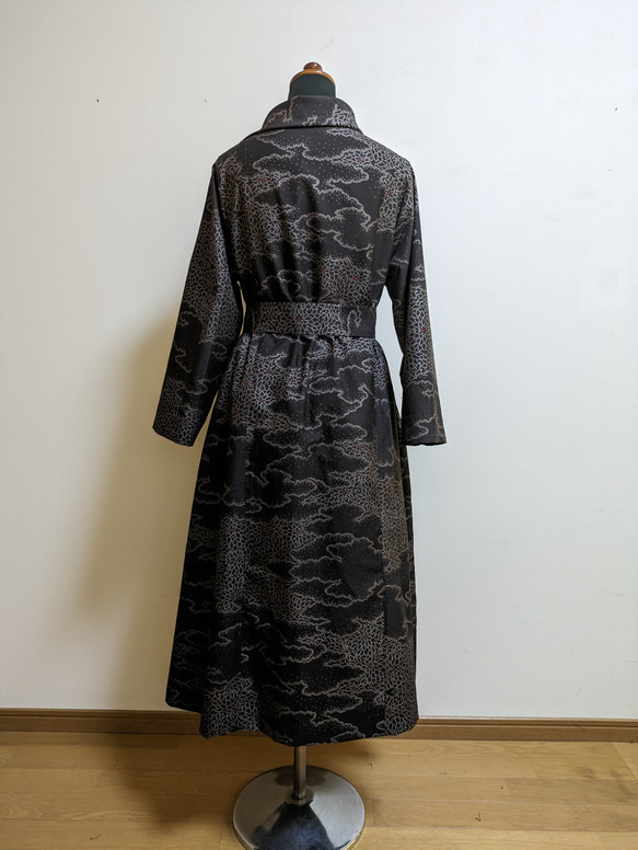 SOLD　着物リメイク　ワンピース　大島紬　M〜L 