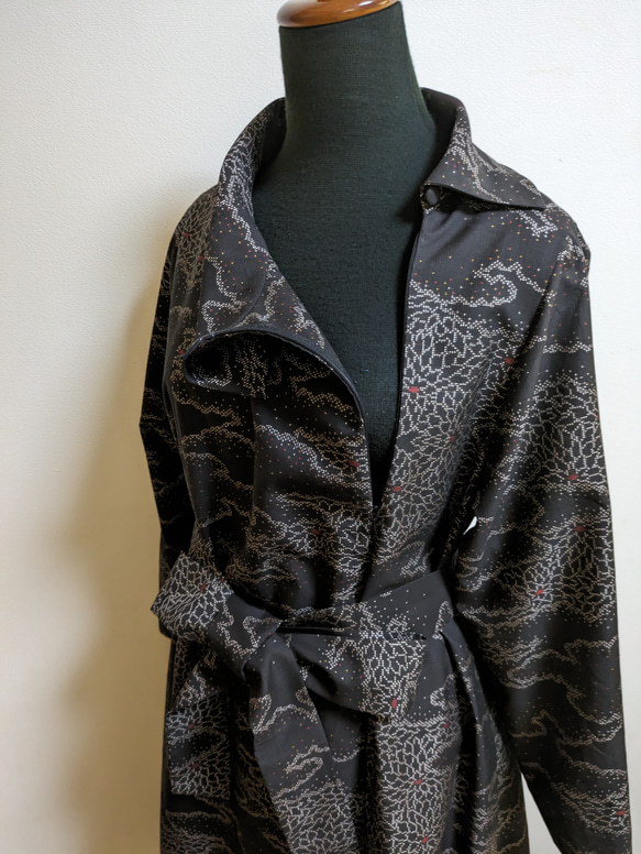 SOLD　着物リメイク　ワンピース　大島紬　M〜L 