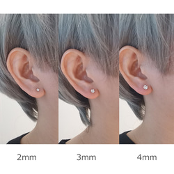 金屬過敏耳環，手術不銹鋼，螺絲扣環，垂直爪，雙面，適合女士，男士，雙耳，1 對 第5張的照片