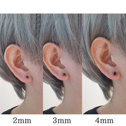 ピアス金属アレルギー サージカルステンレス ネジ式キャッチ 立爪 リバーシブル レディース メンズ 両耳用 1ペア 5枚目の画像