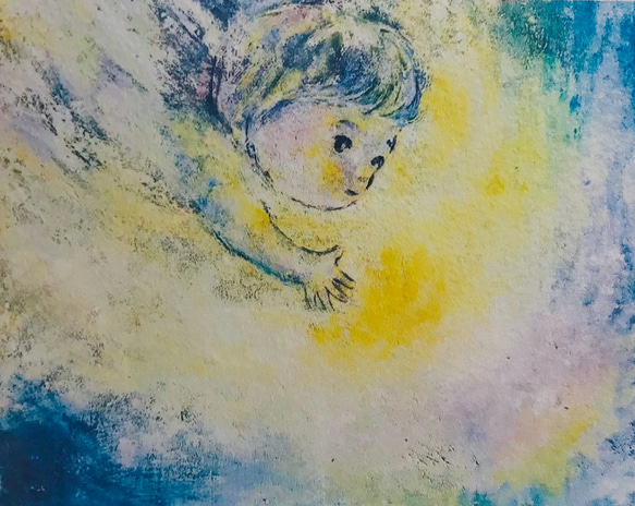 天使絵画ポストカード１枚ポストカード（天使の瞳） 2枚目の画像