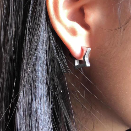 フープピアス 金属アレルギー対応 サージカルステンレス316L 18K 星