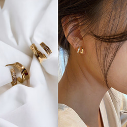 K18 18金　手作りピアス　ダイヤ付き 18金 ピアス k18 ダイヤモンド 片耳 キャッチのいらないピアス