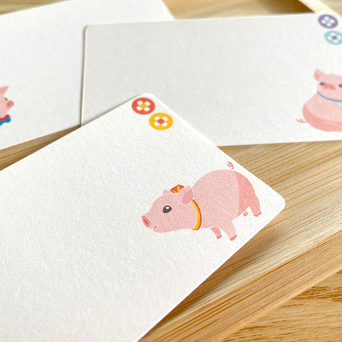 こぶたのメッセージカード〈10枚入〉名刺サイズ ミニカード