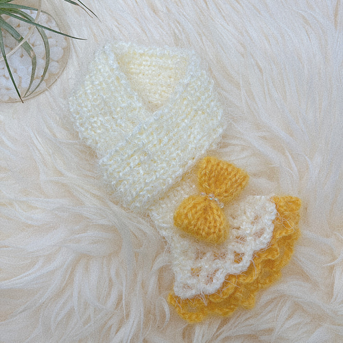 S253 犬・猫用手編みマフラー ペット服・アクセサリー やっちゃん