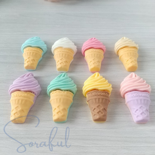 バラ売り⭕大人気ᒪᗩᗷᑌᗷᑌアイスクリームマスコット デコパーツ ラブブ✭ ラブブ ミニフィギュア アイスクリーム ソフトクリーム 6種