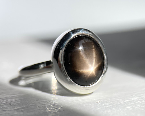 3.37ct!ブラックスターサファイアリング サイズ10.5号 シルバー 3.37ct!ブラックスターサファイアリング サイズ10.5号 シルバー