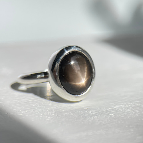 3.37ct！ブラックスターサファイアリング サイズ10.5号 シルバー