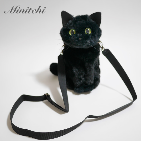 ぬいぐるみみたいな 猫の保冷ペットボトルホルダー　黒ねこ　猫雑貨　猫グッズ　リアル　保温　水筒カバー　水筒ケース　 11枚目の画像