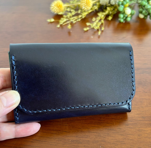 カミューフオルネ リザード ネイビー ケース 札入れ カード入れ