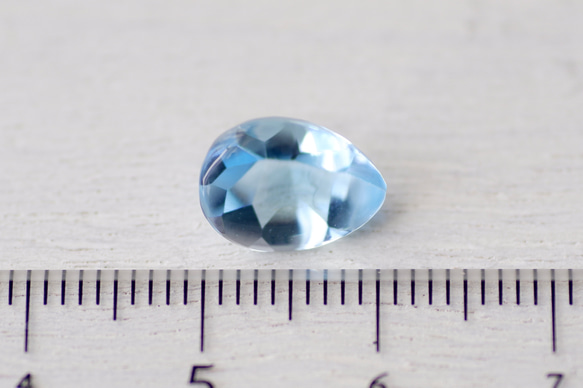 ブルー・トパーズ＊ペアシェイプ・バフトップ・カット＊3.68ct＊10.7×8.0mm＊TSB-050 5枚目の画像