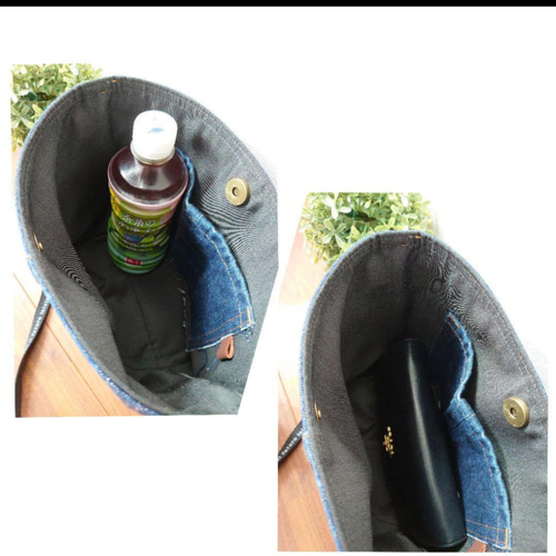 No.323【DENIM✖️ナンバープレートショルダーバッグ】あおりポケット  