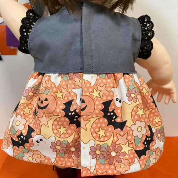 キュートなハロウィンワンピース♡（OR）　ぽぽちゃん　服　ワンピース　USAコットン 3枚目の画像