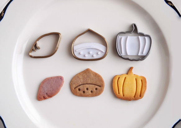 クッキー型　「芋・栗・かぼちゃ」　３点セット 1枚目の画像